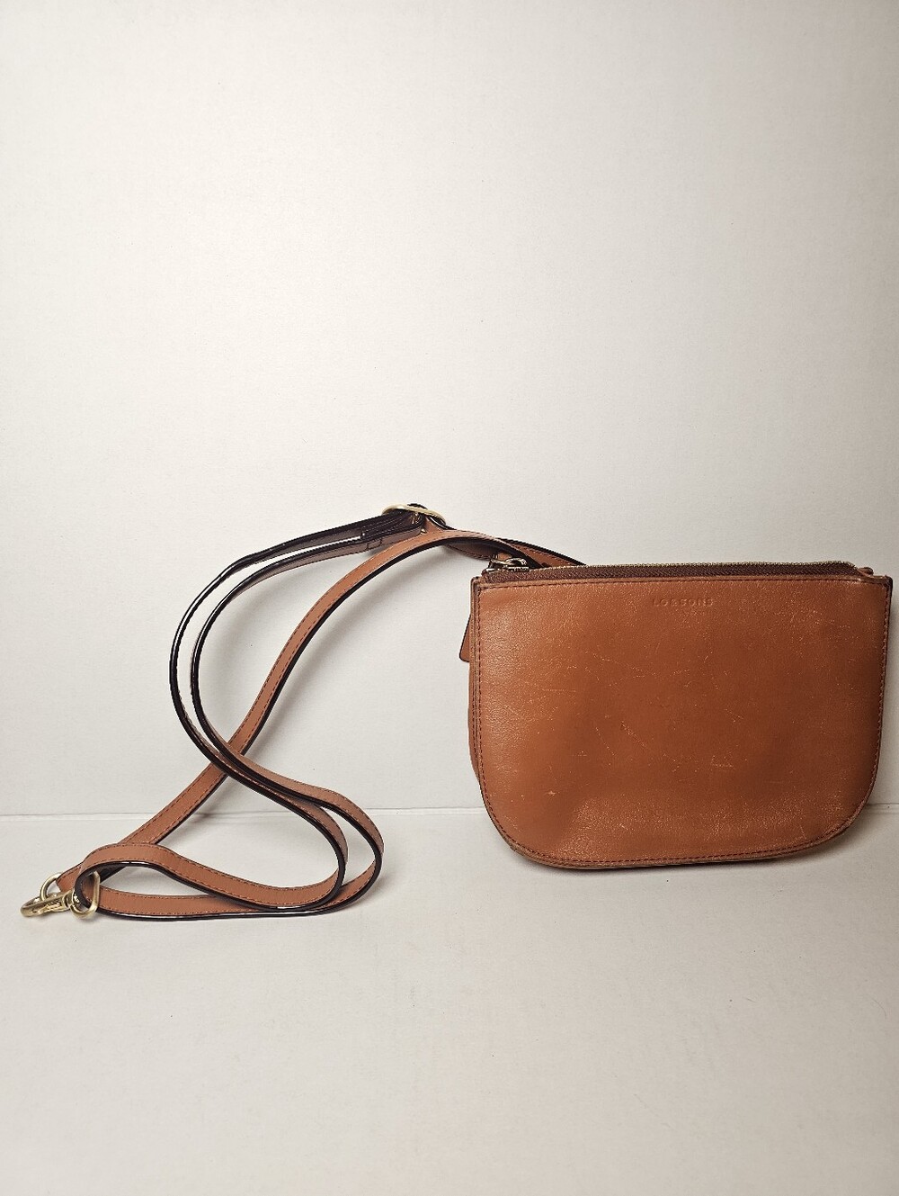 Lo & Sons Leather Crossbody Bag Cognac Brown Made In Cambodia The Waverly 2 - Picture 13 of 13